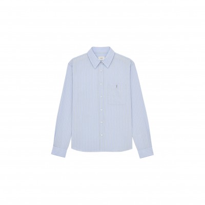 YSL CASSANDRE STRIPED POPLIN COTTON SHIRT 861080Y7J664427
